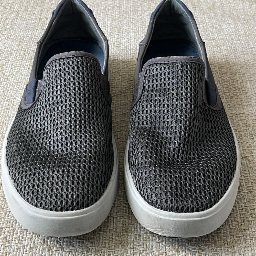 OLUKEI shoes Men's slip-on sneakers size 8M Gray mesh slip-on sneakers - Picture 2 of 7